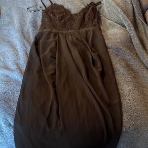 City Chic Black Lace Bodice Slip Dress